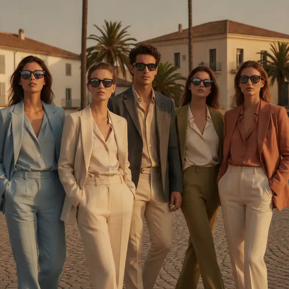 Stylish models wearing premium PrimeService sunglasses outdoors
